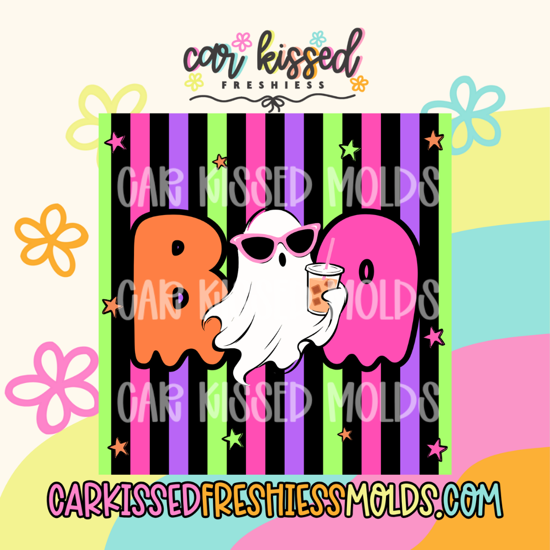 Boo Stripe Ghost SQUARE Cardstock