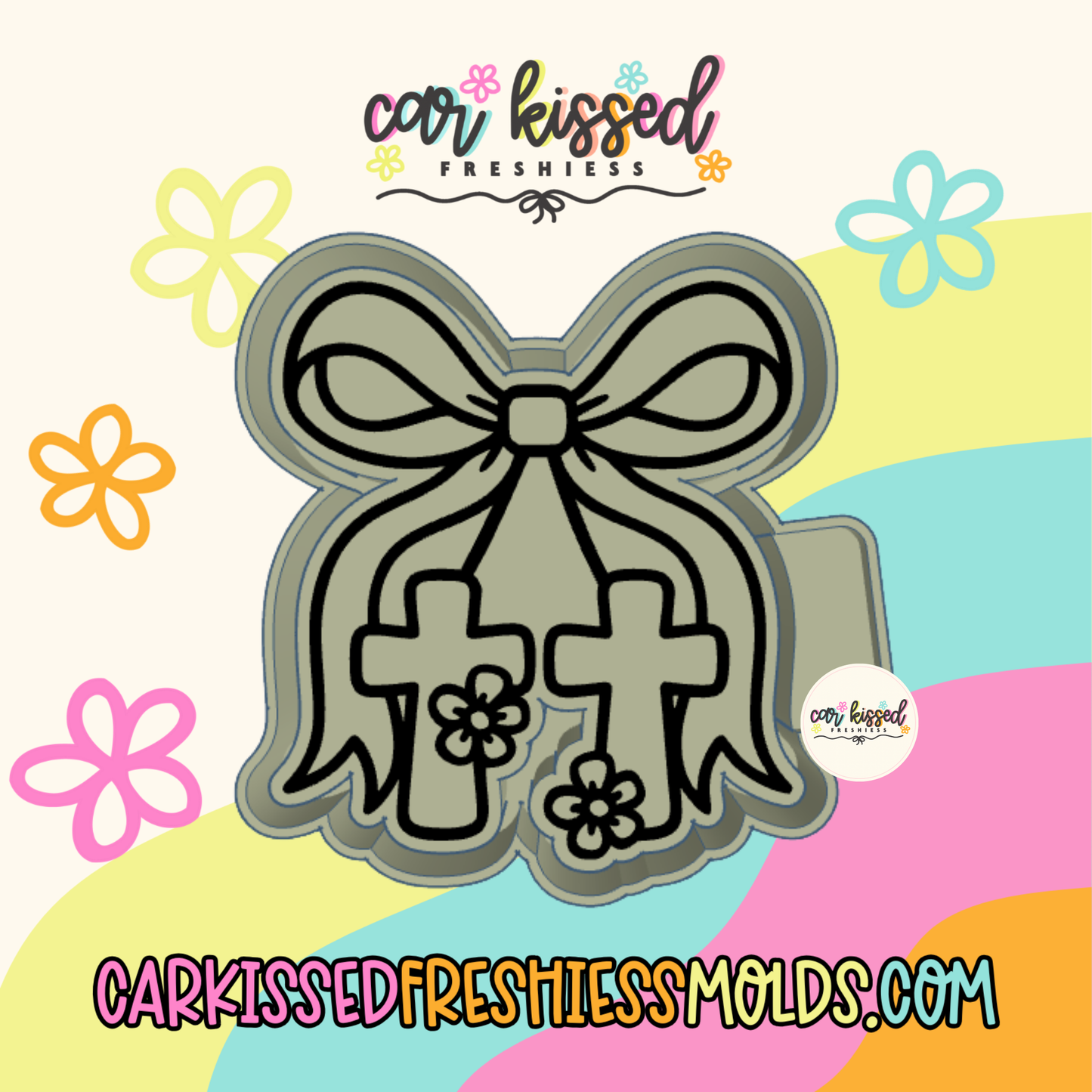 Floral Cross Cherry Silicone Mold