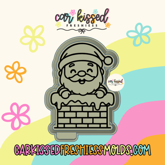 Santa In Chimney Silicone Mold
