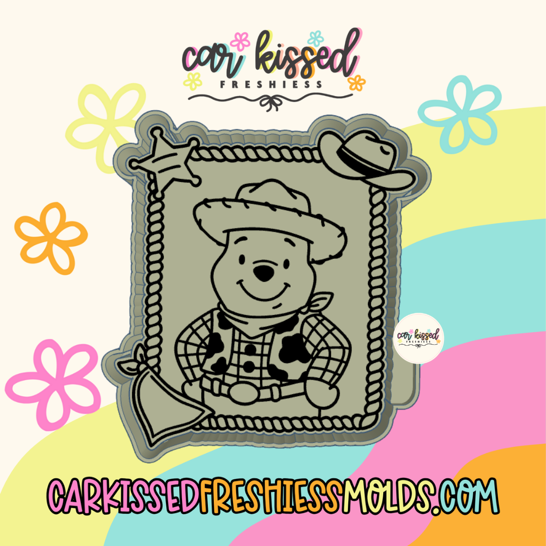 Cowboy Bear Frame Silicone Mold