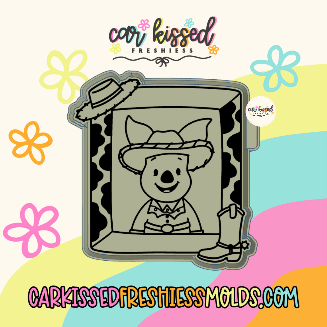 Cowgirl Piggy Frame Silicone Mold