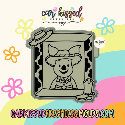 Cowgirl Piggy Frame Silicone Mold