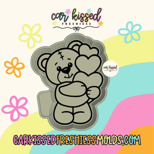 Bear w Hearts Silicone Mold