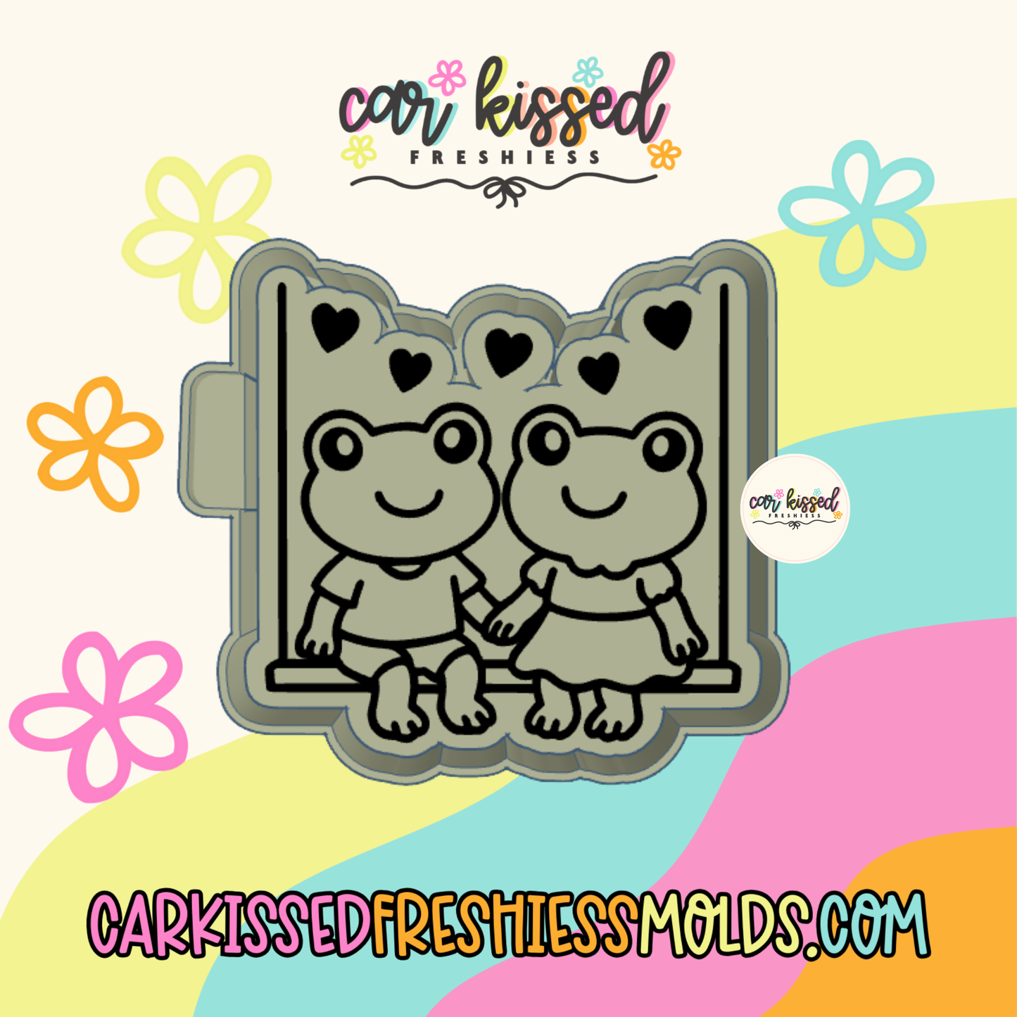 Frog Couple Swinging Silicone Mold