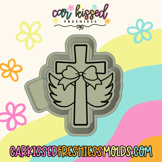 Cross With Angel Wings Silicone Mold