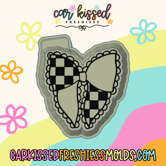 Checkered Scalloped Bow Silicone Mold