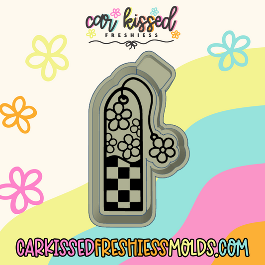 Floral Checkered Bookmark Silicone Mold