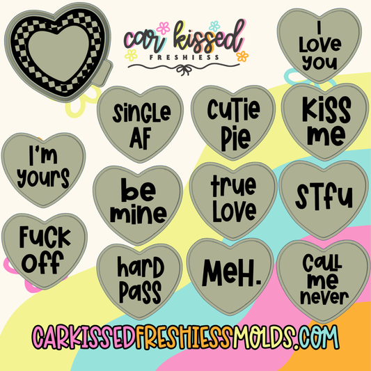 Checkered Heart INSERTS Silicone Mold