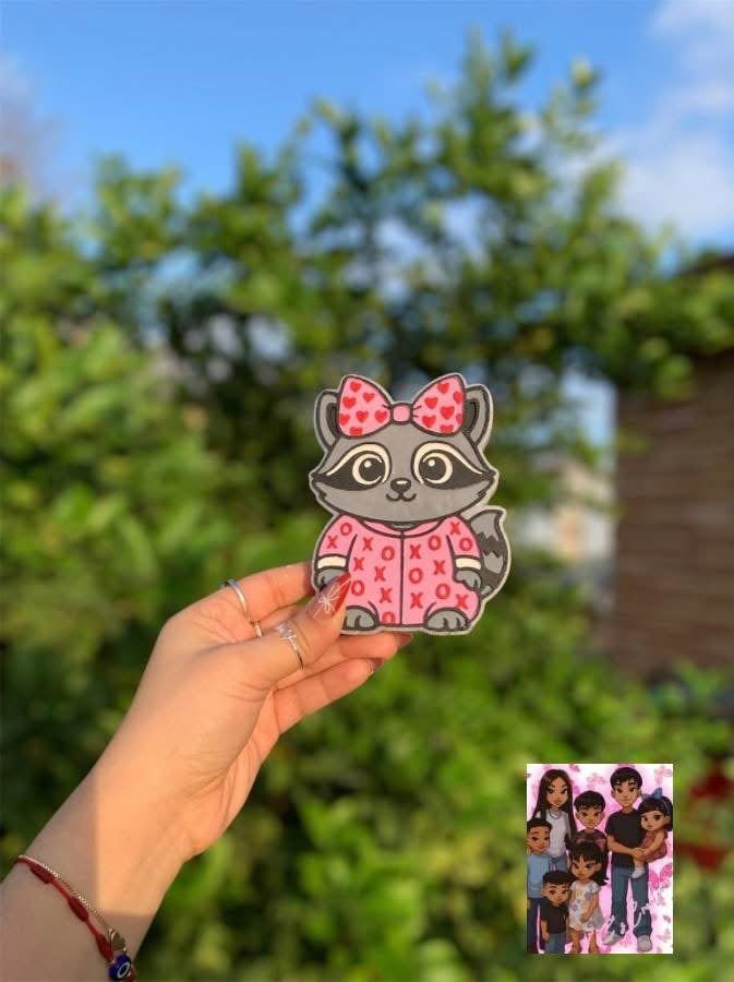 Valentine Raccon In Pjs Silicone Mold