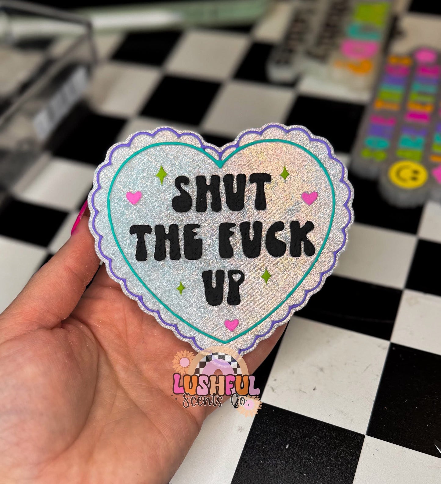 Shut The F Up Heart Silicone Mold