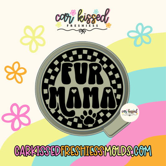 Fur Mama Checkered Round Silicone Mold