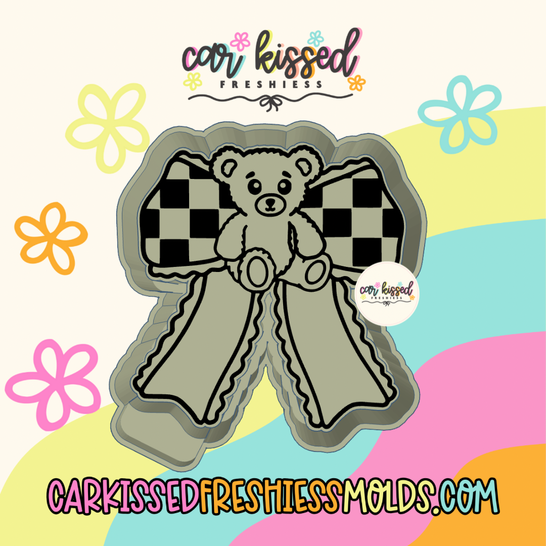 Teddy Checkered Bow Silicone Mold