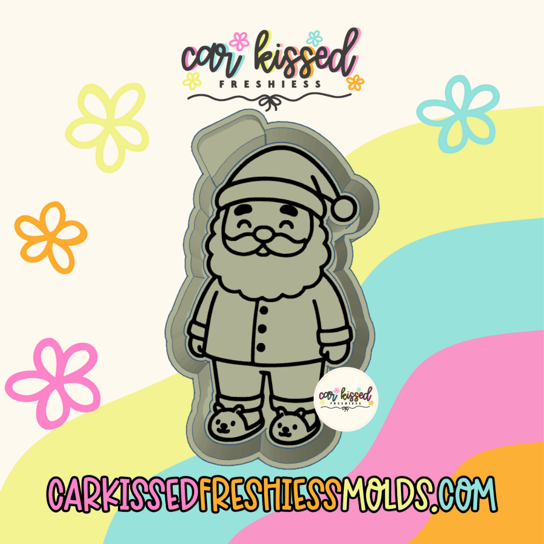 Santa In Pjs Silicone Mold