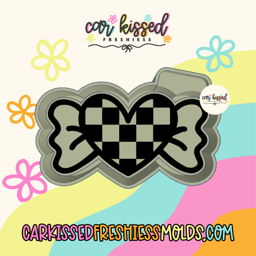 Checkered Heart Candy Silicone Mold