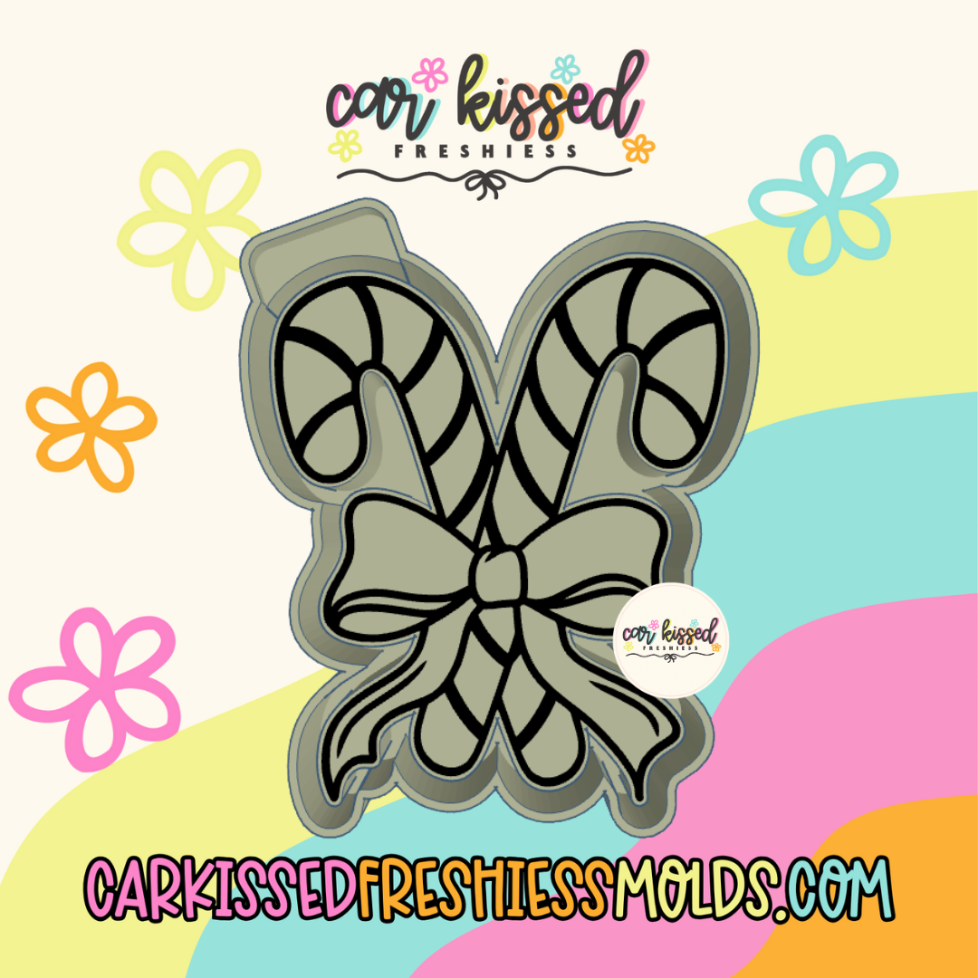 CandyCane w Bow Silicone Mold