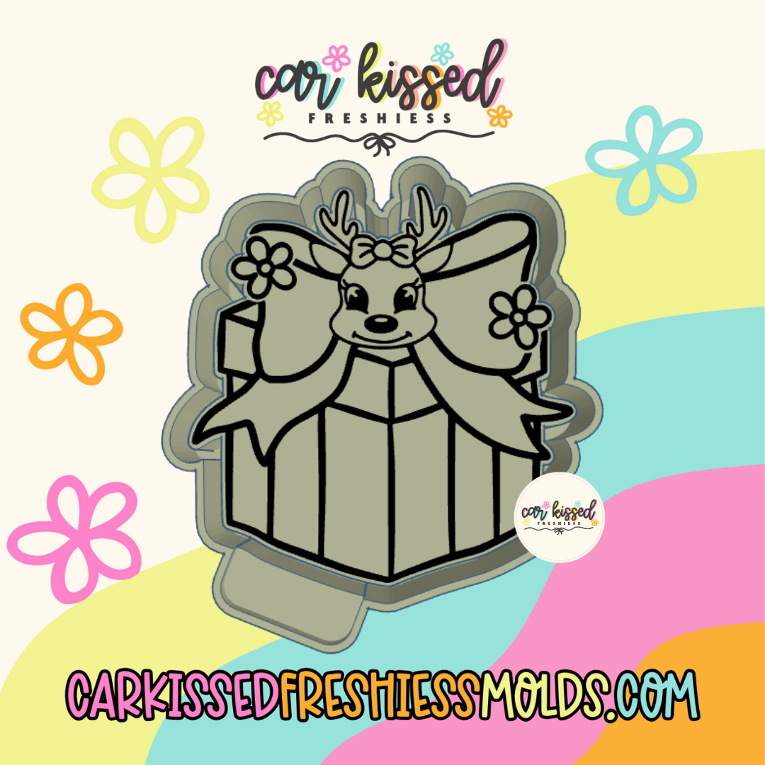 Reindeer Present Silicone Mold