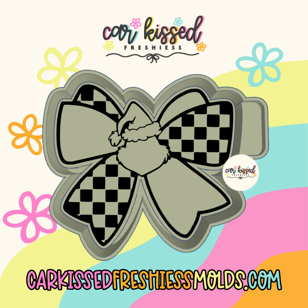 Grouch Checkered Bow Silicone Mold