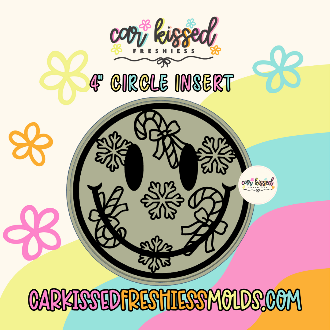 4” CandyCane + Snowflake Insert Silicone Mold