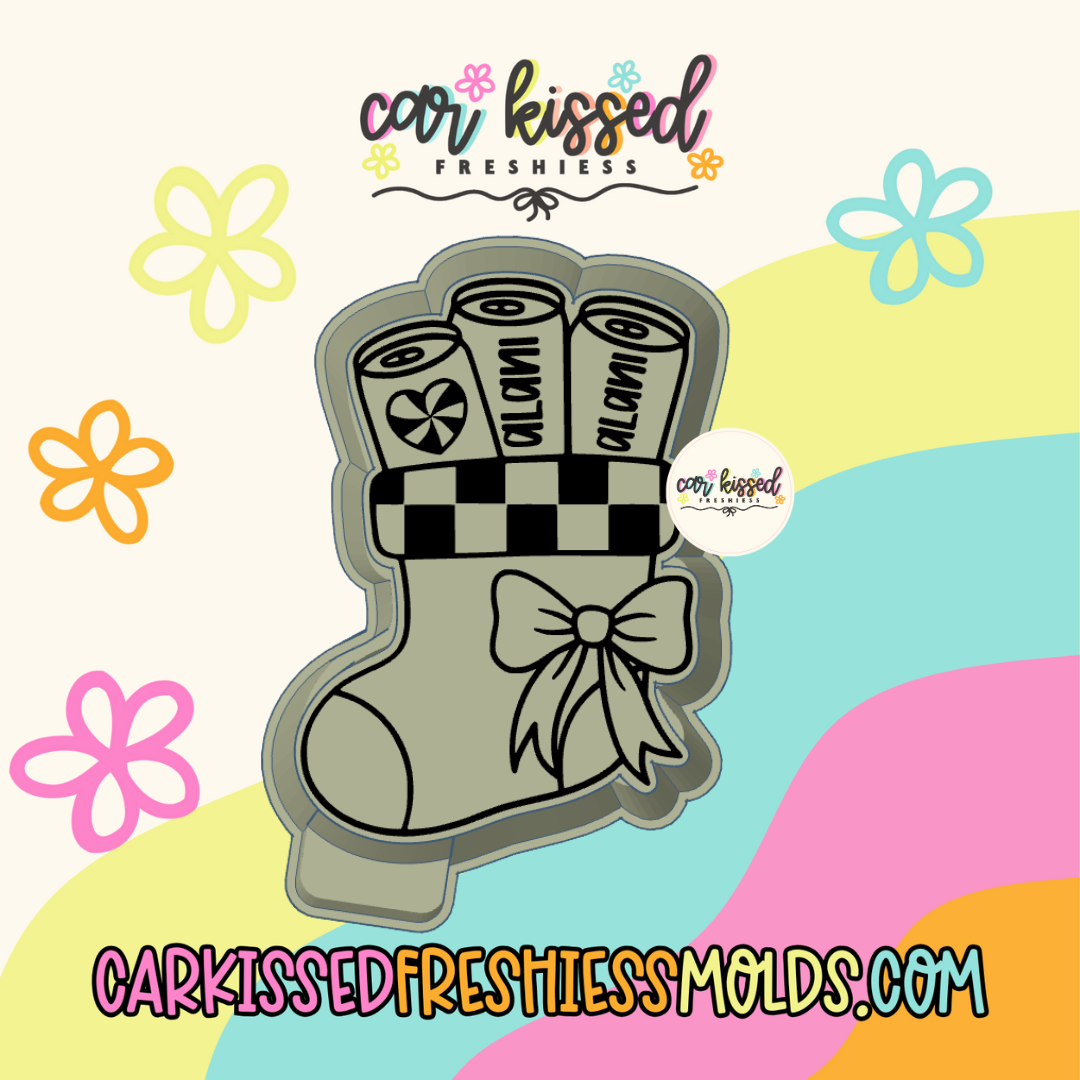 Stocking w Energy Drinks Silicone Mold