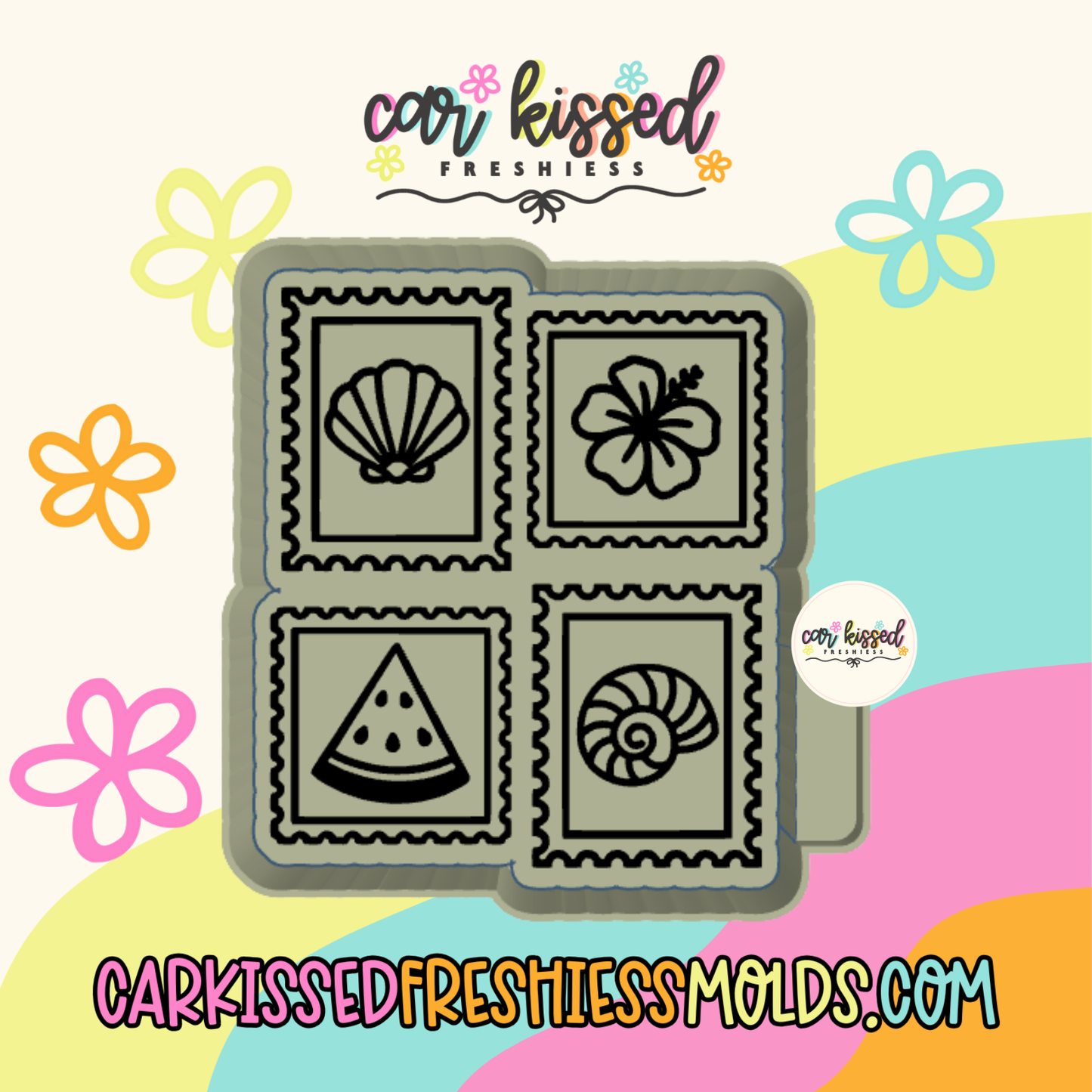Summer Stamp Collage Silicone Mold