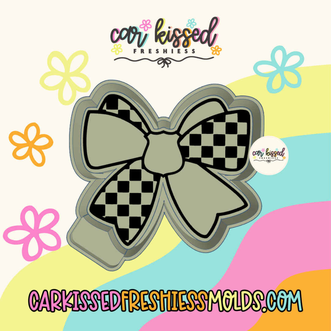 Badge Checkered Bow Silicone Mold