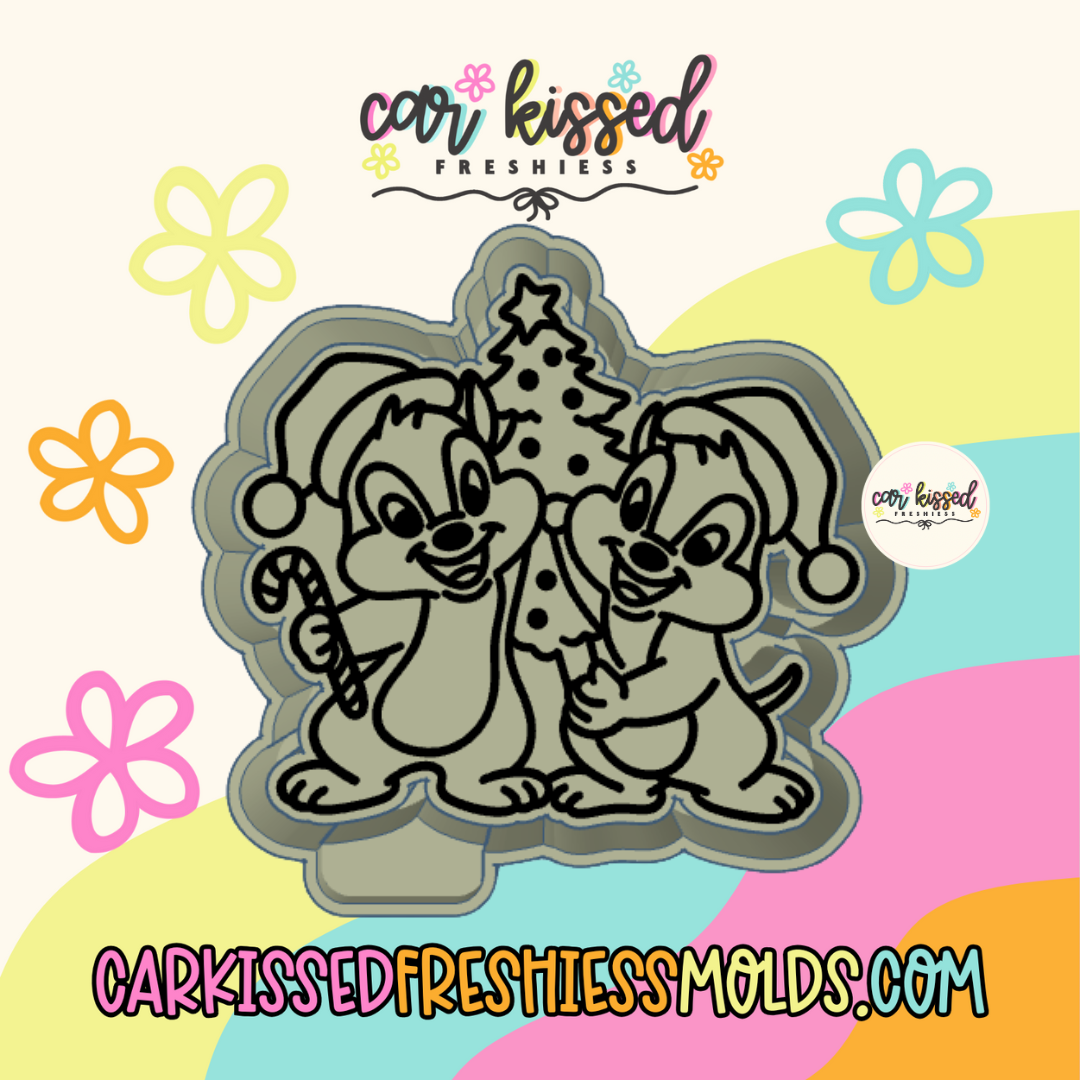 Christmas Chipmunks Silicone Mold