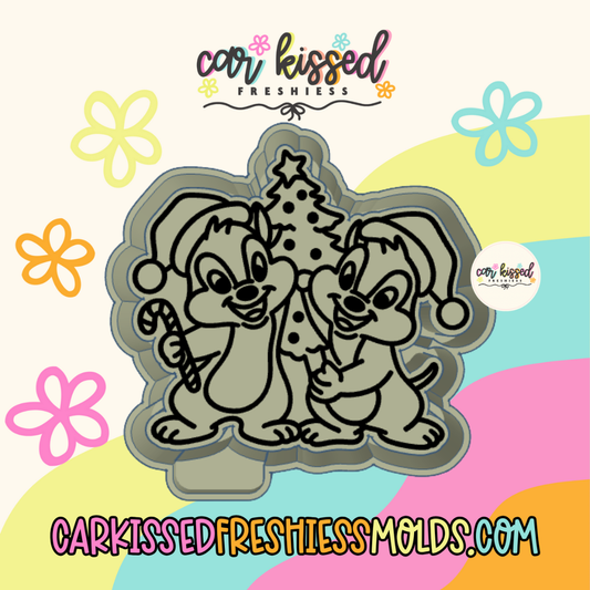 Christmas Chipmunks Silicone Mold