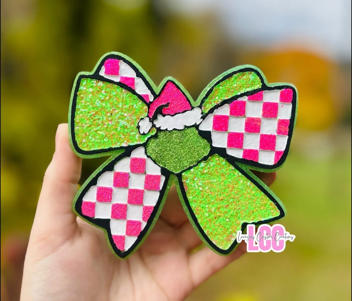 Grouch Checkered Bow Silicone Mold