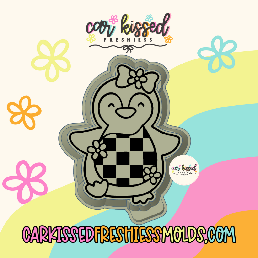 Checkered Penguin Silicone Mold