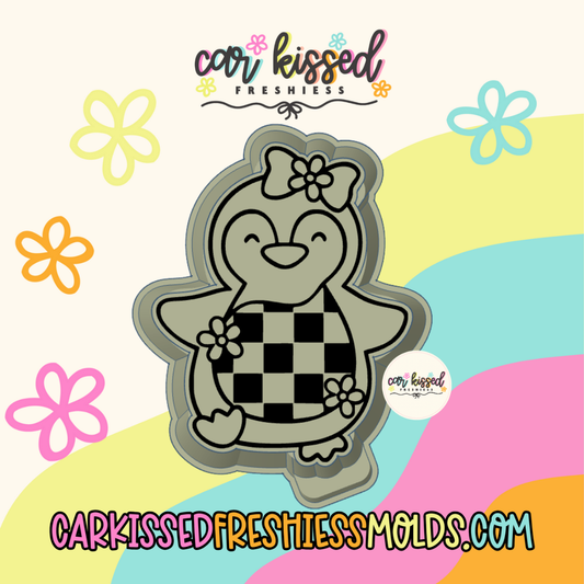 Checkered Penguin Silicone Mold