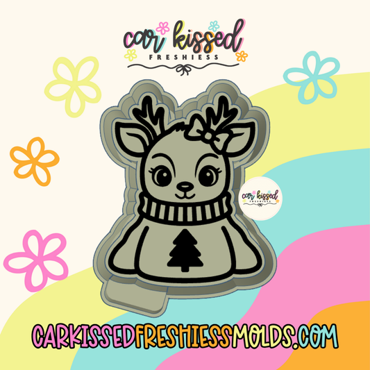 Reindeer In Baggy Sweater Silicone Mold