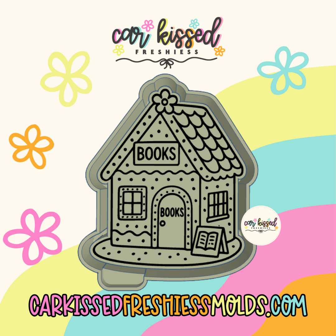 Gingerbread Book Store Silicone Mold
