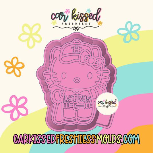 Houston Kitty w Bat Silicone Mold CKF EXCLUSIVE