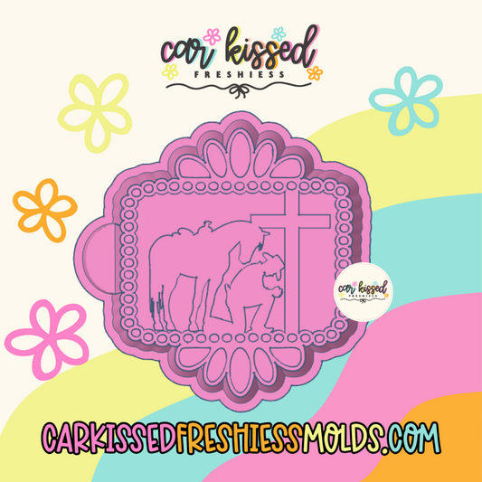 Cowboy At Cross Silicone Mold